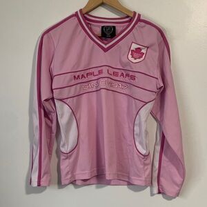 Toronto Maple Leafs Pink Long Sleeve Jersey Shirt Woman’s Size M